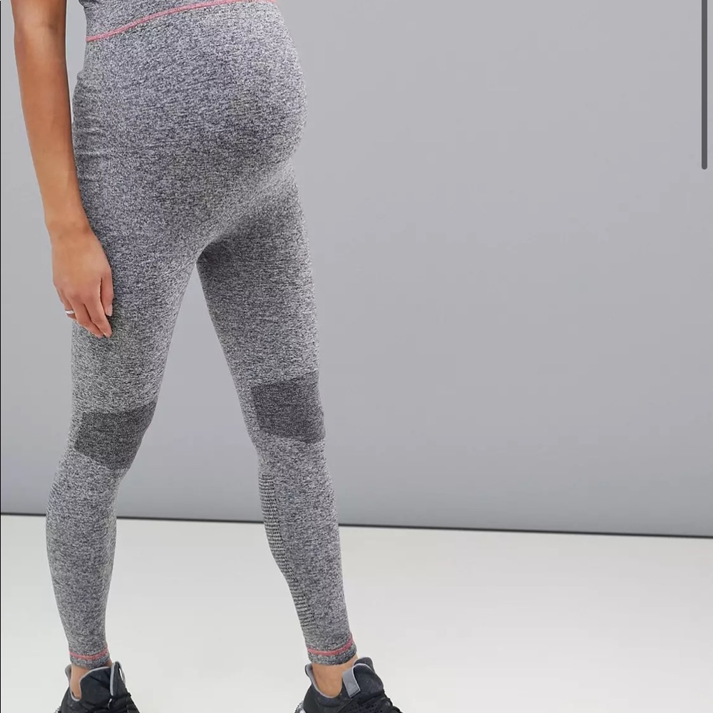 Gray Maternity Workout Leggings by Mama Licious